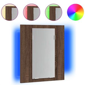 vidaXL Armoire &agrave; miroir LED de salle de bain ch&ecirc;ne marron 40x12x45 cm
