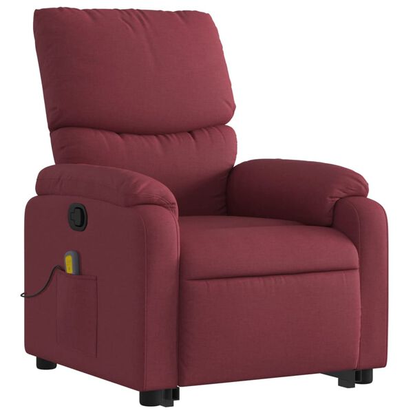 vidaXL Fauteuil inclinable de massage Rouge bordeaux Tissu