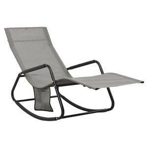 vidaXL Chaise longue acier et textil&egrave;ne gris