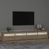 vidaXL Meuble TV avec lumières LED Chêne sonoma 240x35x40 cm