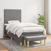 vidaXL Sommier &agrave; lattes de lit avec matelas Gris fonc&eacute; 100x200cm Tissu