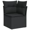 vidaXL Salon de jardin 6 pcs avec coussins noir r&eacute;sine tress&eacute;e