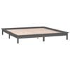 vidaXL Cadre de lit &agrave; LED sans matelas gris 120x190 cm bois massif
