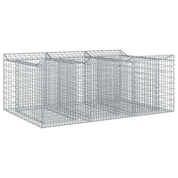 vidaXL Lit sur&eacute;lev&eacute; gabion Argent&eacute; 150 x 100 x 60 cm Acier galvanis&eacute;