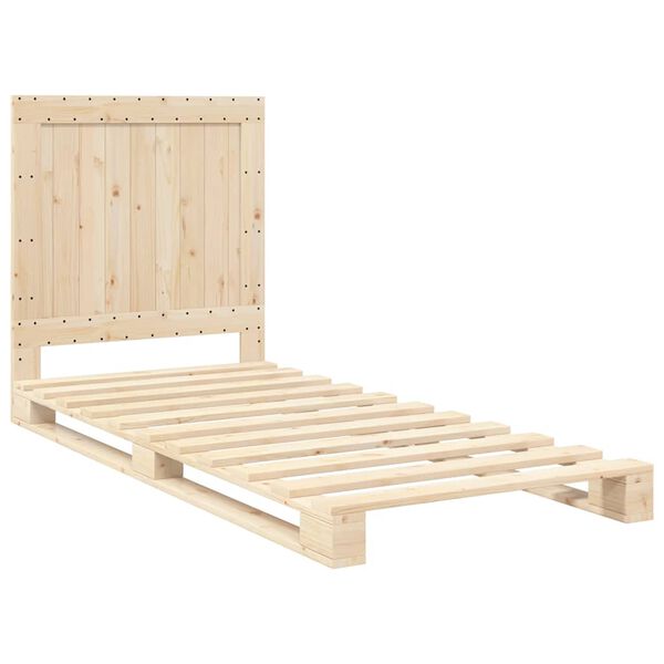 vidaXL Cadre de lit sans matelas avec t&ecirc;te de lit 90x200cm bois massif