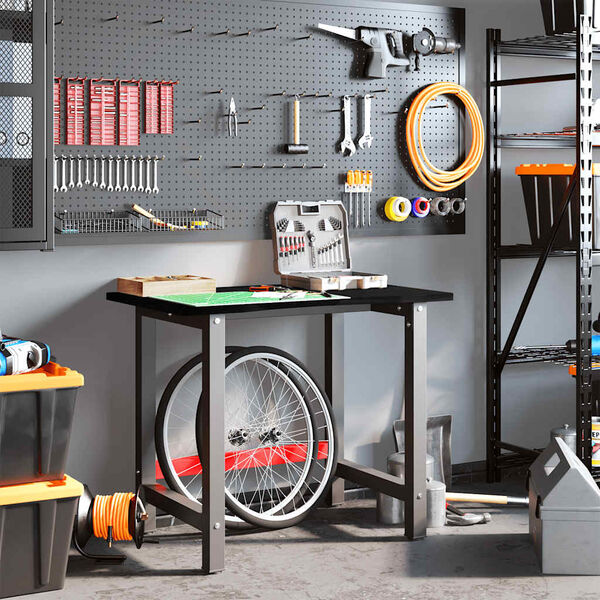 vidaXL Établi marron foncé 100x60x81,5 cm bois de chêne massif