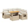 vidaXL Salon de jardin avec coussins 6 pcs beige r&eacute;sine tress&eacute;e