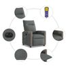 vidaXL Fauteuil inclinable de massage &eacute;lectrique gris fonc&eacute; tissu