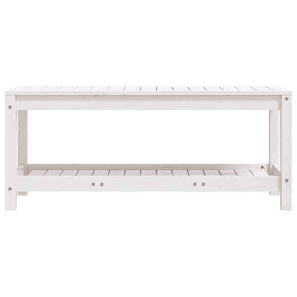 vidaXL Banc de jardin blanc 108x35x45 cm bois massif de pin