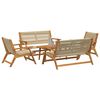 vidaXL Chaises de jardin avec table 5 pcs Beige Bois d'acacia massif