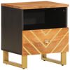 vidaXL Table de chevet marron et noir bois de manguier solide