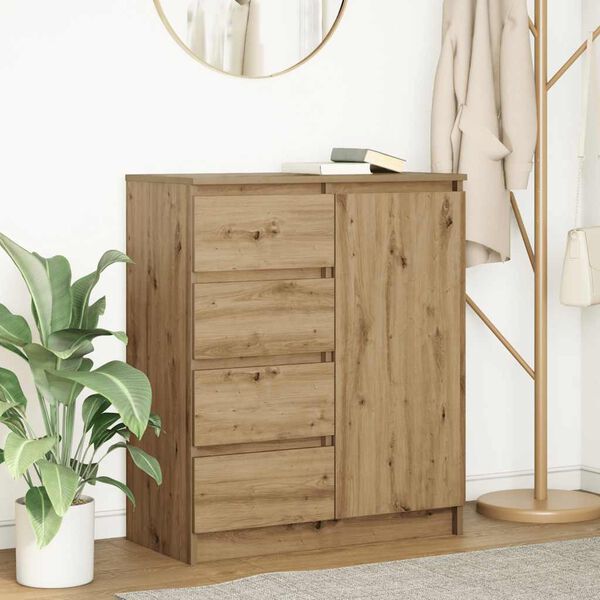 vidaXL Buffet avec tiroirs ch&ecirc;ne artisanal 71x35x84 cm bois ing&eacute;nierie
