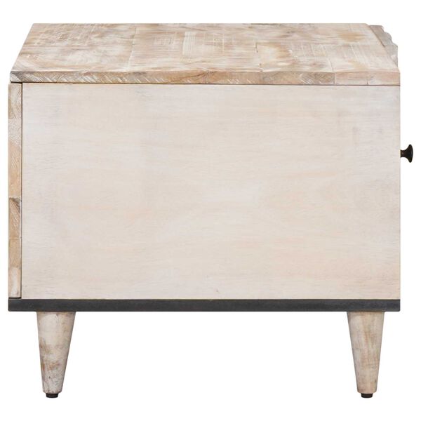 vidaXL Table basse Blanc 80 x 50 x 40 cm Bois de mangue massif