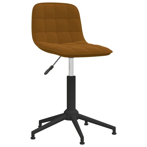 vidaXL Chaise pivotante de salle &agrave; manger Marron Velours