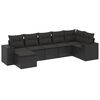 vidaXL Salon de jardin 7 pcs avec coussins noir r&eacute;sine tress&eacute;e