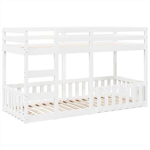 vidaXL Lit superpos&eacute; Blanc 80x200 cm Bois de pin massif