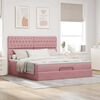 vidaXL Cadre de lit ottoman avec matelas rose 180x200 cm velours