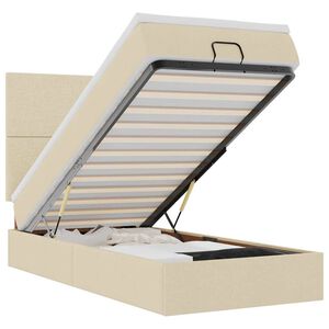 vidaXL Cadre de lit ottoman avec matelas cr&egrave;me 80x200 cm tissu