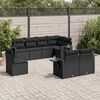 vidaXL Salon de jardin 8 pcs avec coussins noir r&eacute;sine tress&eacute;e