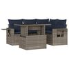 vidaXL Ensemble de canap&eacute; de jardin 5 pcs avec coussins gris r&eacute;sine tress&eacute;e
