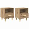 vidaXL Cabinet de chevet 2 pc Ch&ecirc;ne artisanal 40 x 35 x 47 cm