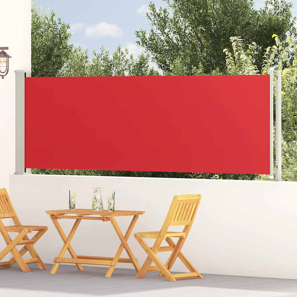 vidaXL Auvent lat&eacute;ral r&eacute;tractable de patio 117x600 cm Rouge
