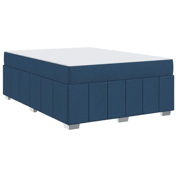 vidaXL Cadre de lit avec matelas Bleu 160 x 200 cm tissu