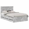 vidaXL Cadre de lit Gris b&eacute;ton 120 x 190 cm Bois Ing&eacute;nierie