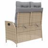 vidaXL Banc inclinable de jardin avec coussins beige résine tressée