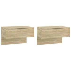vidaXL Tables de chevet murales 2 pcs Ch&ecirc;ne sonoma