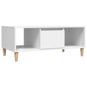 vidaXL Table basse Blanc 90x50x36,5 cm Bois d'ing&eacute;nierie