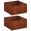 vidaXL Cache-pot de jardin 2 pc Rouill&eacute; 100 x 100 x 40 cm Acier patin&eacute;