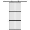 vidaXL Porte coulissante avec kit de quincaillerie noir 90x205 cm