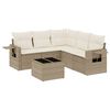 vidaXL Salon de jardin avec coussins 6 pcs beige r&eacute;sine tress&eacute;e