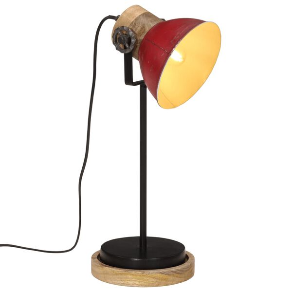 vidaXL Lampe de bureau 25 W rouge délavé 17x17x50 cm E27