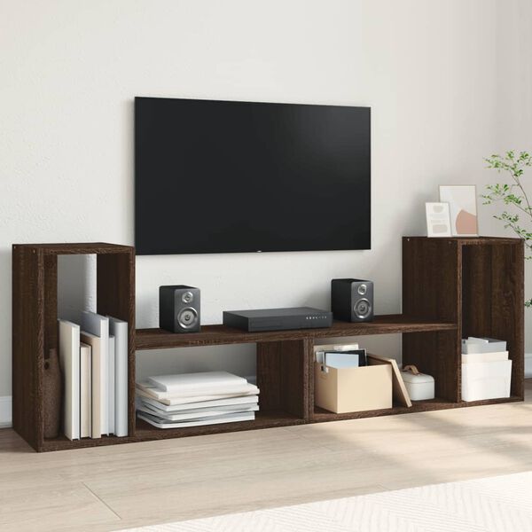 vidaXL Meubles TV 2 pcs ch&ecirc;ne marron 75x30x50 cm bois ing&eacute;nierie