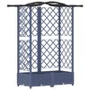 vidaXL Lit &Eacute;lev&eacute; avec Treillis et Toit Gris 124 x 40 x 126 cm PP