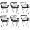 vidaXL Ensemble à manger de jardin 7 pcs Noir Résine tressée