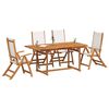 vidaXL Ensemble &agrave; manger de jardin 5pcs bois d'acacia solide textil&egrave;ne