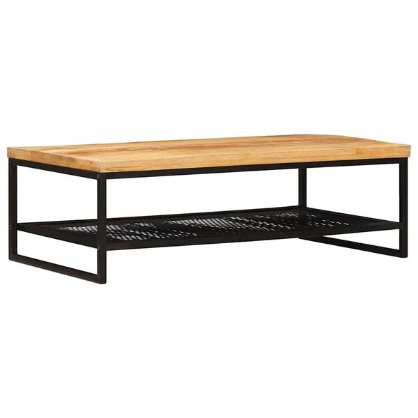 vidaXL Table basse Marron et Noir Bois de mangue massif