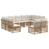vidaXL Ensemble de canap&eacute;s d'ext&eacute;rieur 11 pcs Blanc Naturel et Cr&egrave;me