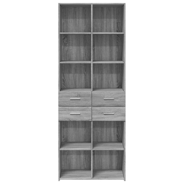 vidaXL Buffet haut sonoma gris 70x42,5x185 cm bois d'ingénierie