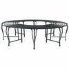 vidaXL Banc d'Arbre 8-Nombre de places &Oslash; 160 x 44 cm Acier Noir Rond