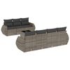 vidaXL Salon de jardin 8 pcs avec coussins gris r&eacute;sine tress&eacute;e