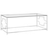 vidaXL Table basse Argent&eacute; 120x60x45 cm Acier inoxydable et verre