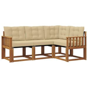 vidaXL Ensemble de canap&eacute;s d'ext&eacute;rieur 4 pcs Naturel et Beige