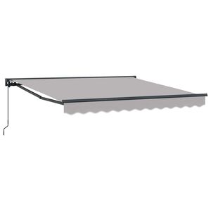 vidaXL Auvent R&eacute;tractable Gris clair 300 x 250 cm Aluminium et Tissu