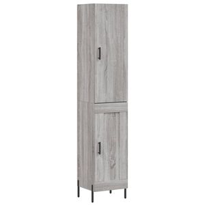 vidaXL Buffet haut Sonoma gris 34,5x34x180 cm Bois d'ing&eacute;nierie