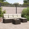 vidaXL Ensemble de canapé de jardin 6 pcs Marron Poly rotin