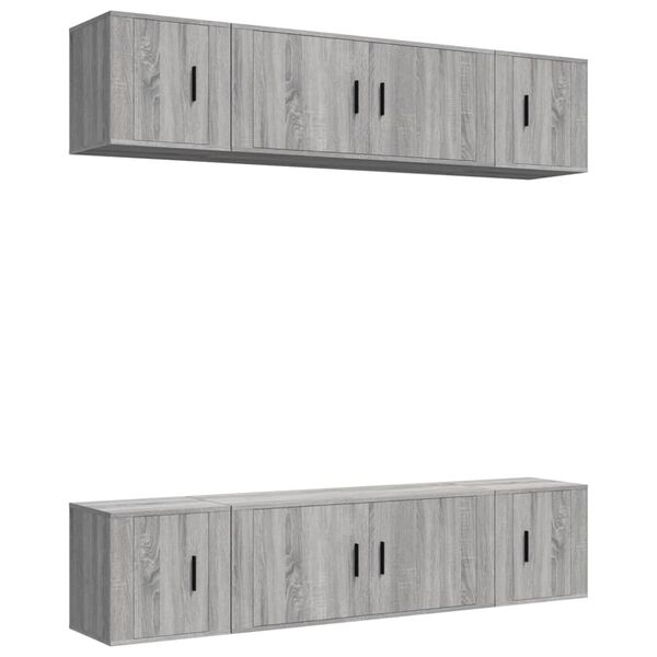 vidaXL Ensemble de meubles TV 6 pcs Sonoma gris Bois d'ing&eacute;nierie